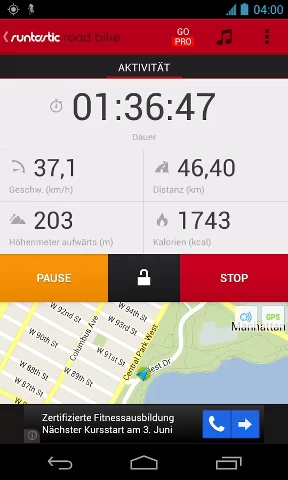 Eine der besten Outdoor Apps für Radfaher: Runtastic Road Bike