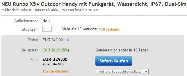 Runbo X5+ Rabatt bei Ebay