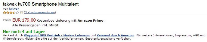 takwak tw700 wird zum Schleuderpreis bei Amazon.de verkauft